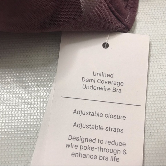 Auden Women's Sheer Mesh Unlined Demi Coverage Underwire Bra Size 32A Maroon Red - Picture 4 of 5